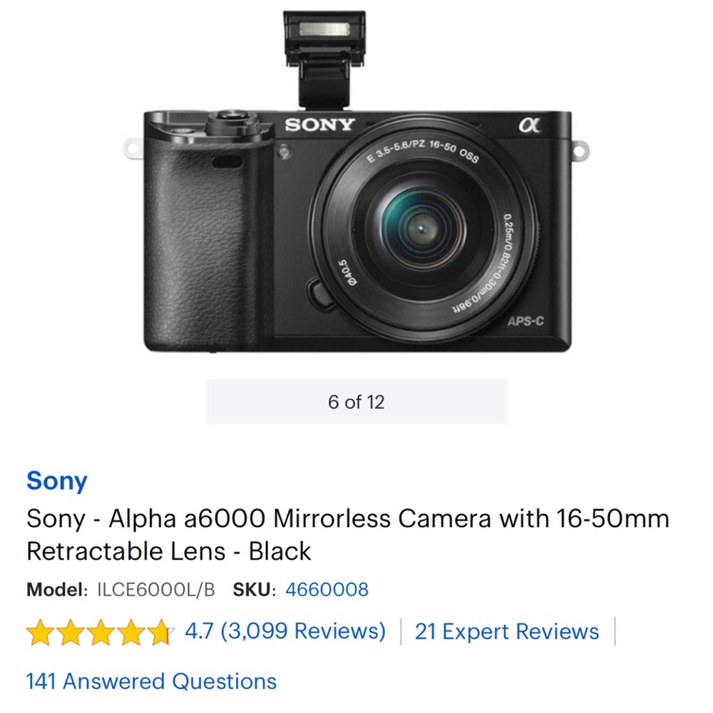 Sony - Alpha A6000 Mirrorless Camera - image 6